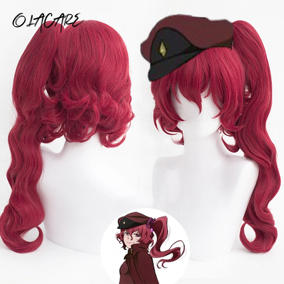 Synthetic Red Wig for Women with Bangs and Dark Roots