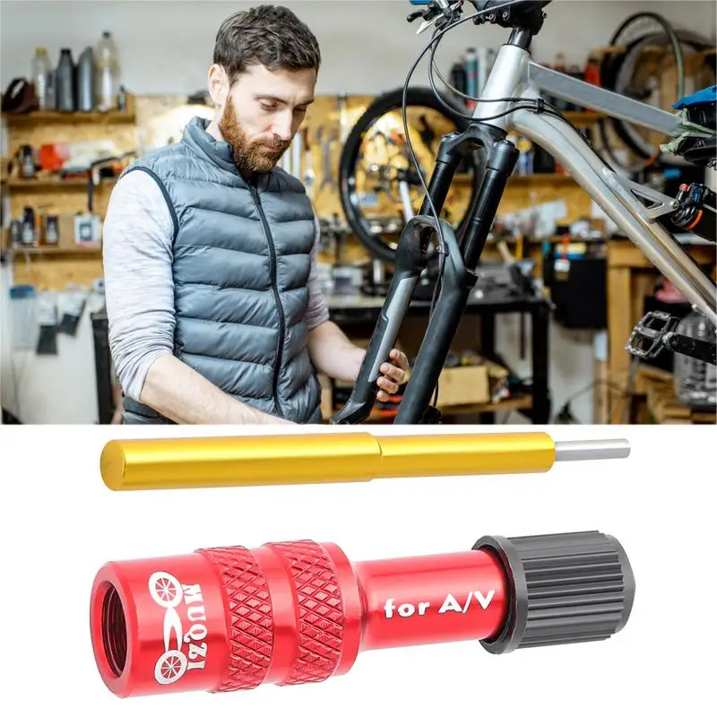 Bike Inflator Adapter Bicycle Tire Valve Adapters Bicycle Air Fork Inflatable Valve Adaptor For Fork Inflate Tire Using Standard