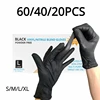 20/40/60PCS Disposable Black Nitrile Gloves for Kitchen Cooking S/M/L/XL Household Black Gloves Waterproof Cleaning Gloves 1