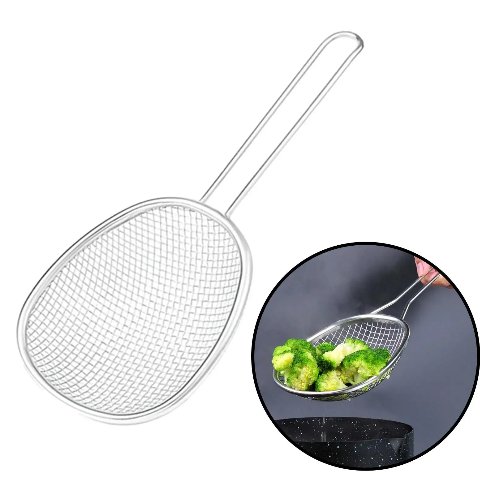 Stainless Steel Pasta Spaghetti Strainer, Ergonomic Handle Kitchen Utensil Dumpling Colander Accessories Food Strainer Colander,