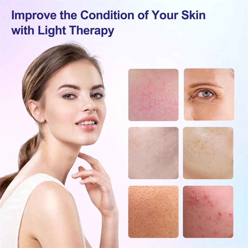 Phototherapy Facial Wrinkles LED Face Light Therapy Mask 990 Red Light Therapy Face Beauty Salon Treat Acne Fine Lines Wrinkles