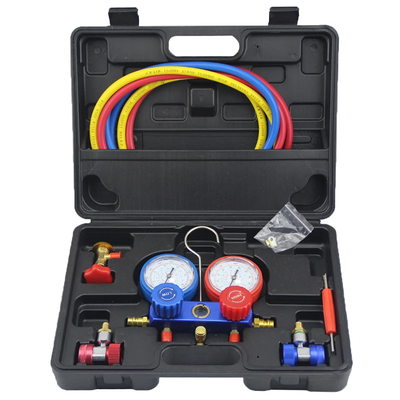 

Refrigeration Air Conditioning Manifold Gauge Maintenence Tools Freon Adding Gauge For R12 R22 R404A R134A Car Set