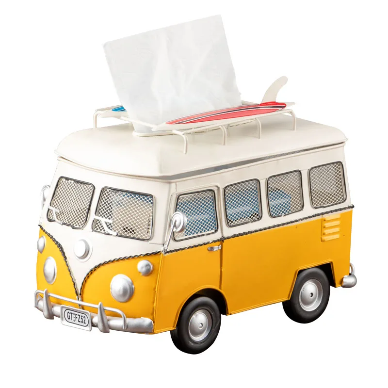 

Decoration Bus Model Creative Multifunction Car Model Tissue Box Home Supplier Living Room Decoration Crafts Kids Birthday Gifts