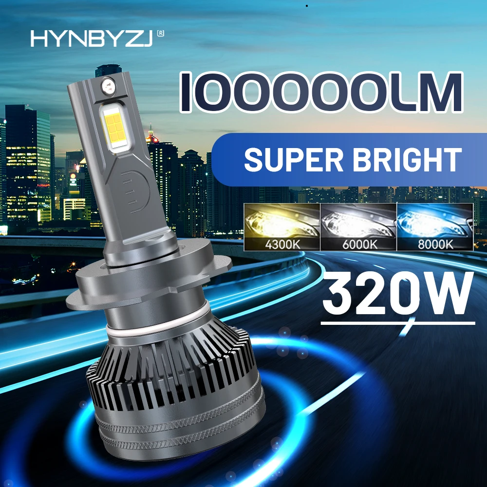 

HYNBYZJ 4300K 6000K 8000K 320W H7 H4 Led Lamp Double Copper Tube Led Lights For Car H1 H11 HB3 9005 HB4 9006 Led Headlight Bulb