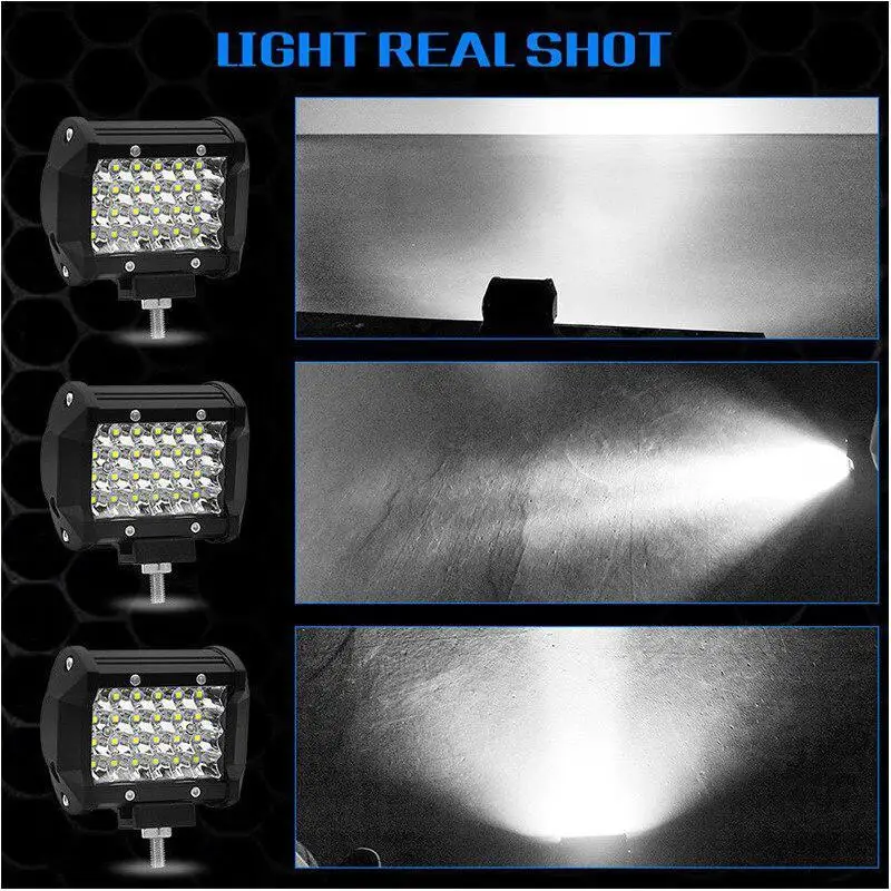 200W 4INCH 24LED Combo Work Light Bar Spotlight Off-road Driving Fog Lamp Waterproof for Truck Boat Car led spotlight