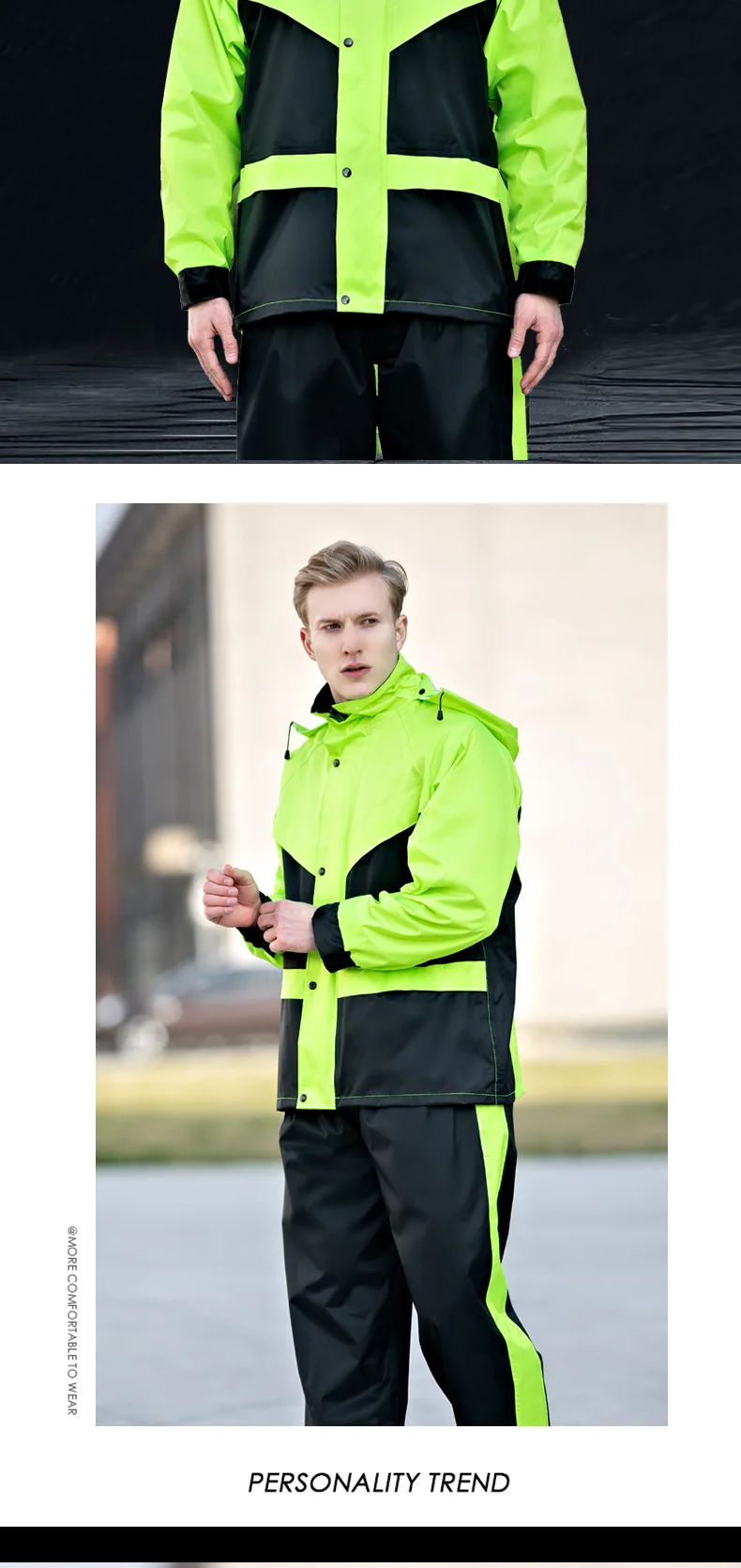 Tuta Antipioggia Uomo/Donna Impermeabile - Giacca E Pantaloni Set, Traspirante Per Outdoor - Foto 10