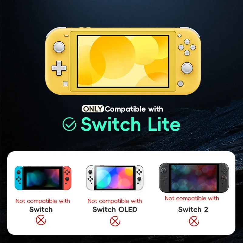 Rugged Magnetic Protective Case for Switch Lite with Clear Screen Shield
