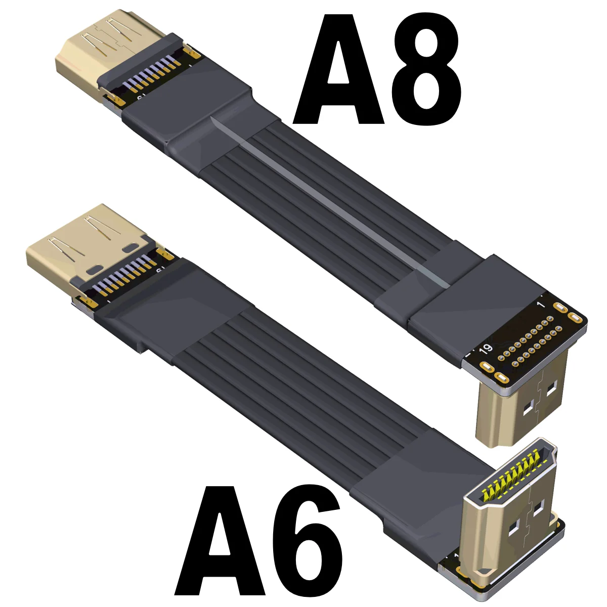 Adt-link Hdmi 2.1 Macho para Fêmea Embutido Cabo de Extensão de Vídeo Fino Plana Suporta 2k 240hz 4k 144hz 0.03m3m - Imagem 5