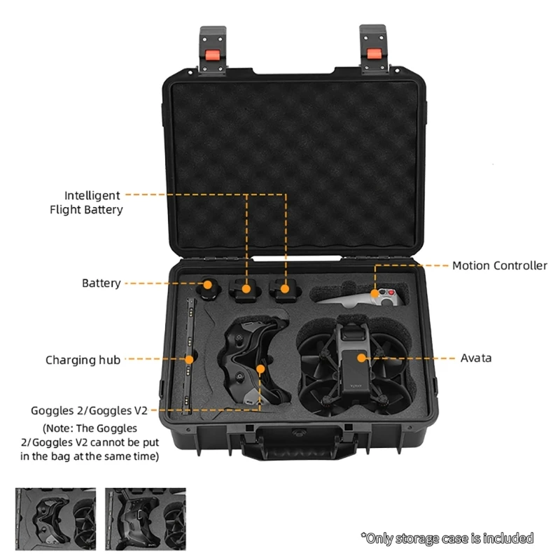 Hard Casing Travel Carrying Cases Protective Cover Storage Box Container for Avata/Goggles2/GogglesV2 Drones Accessory