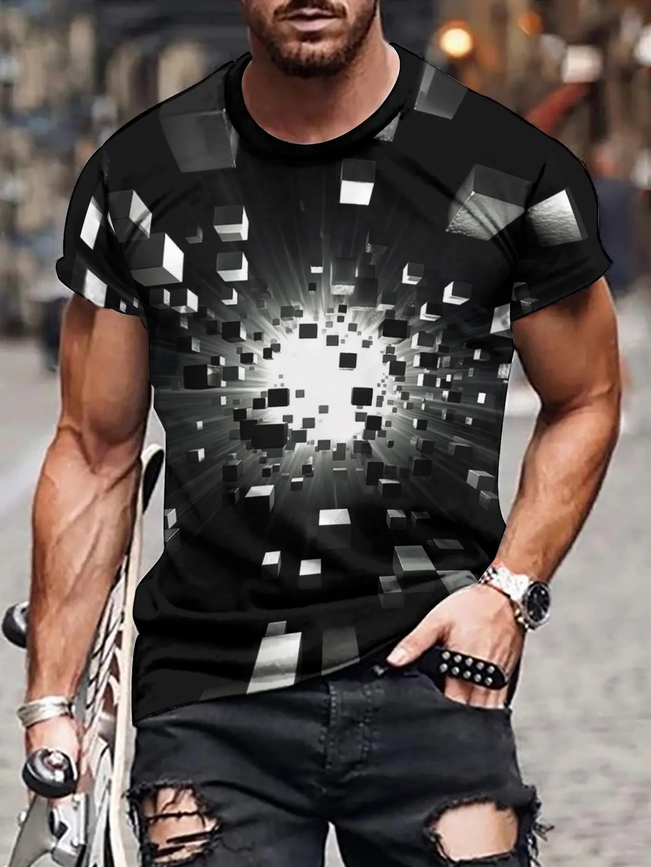 

2024 new in tops & tees 3D printed men's short sleeve T-shirt mens clothing graphic t shirts