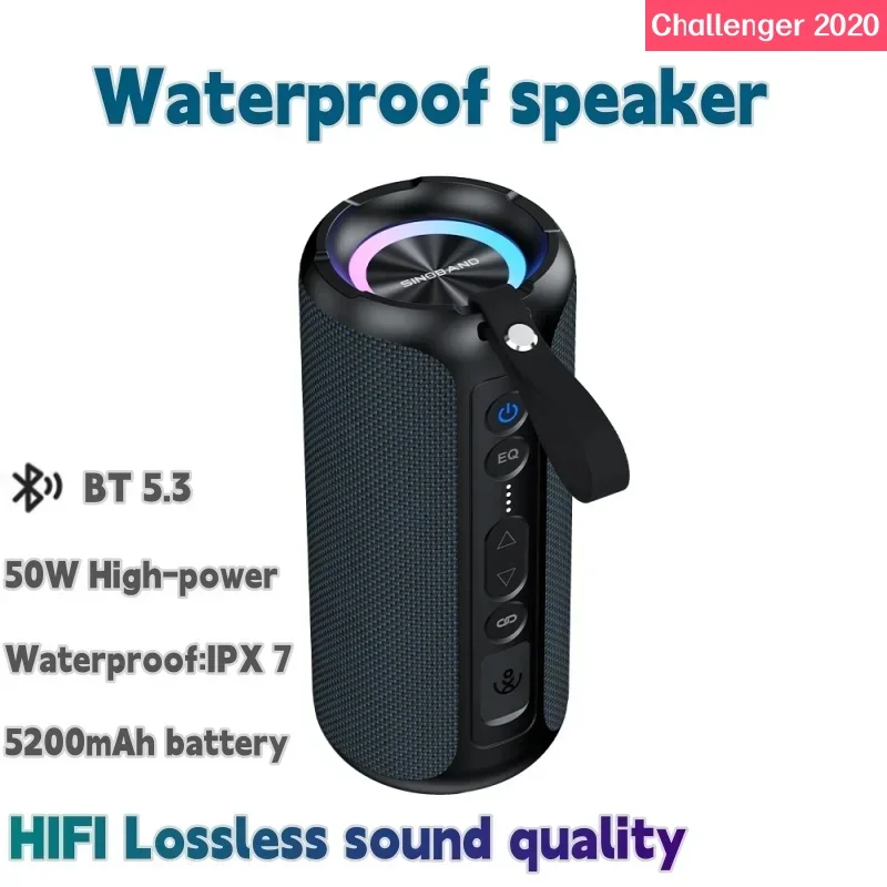 

XDOBO 50W High-power Bluetooth Speaker TWS Portable Outdoor Waterproof IPX7 Subwoofer 3D Stereo Surround Sound System 5200mAh