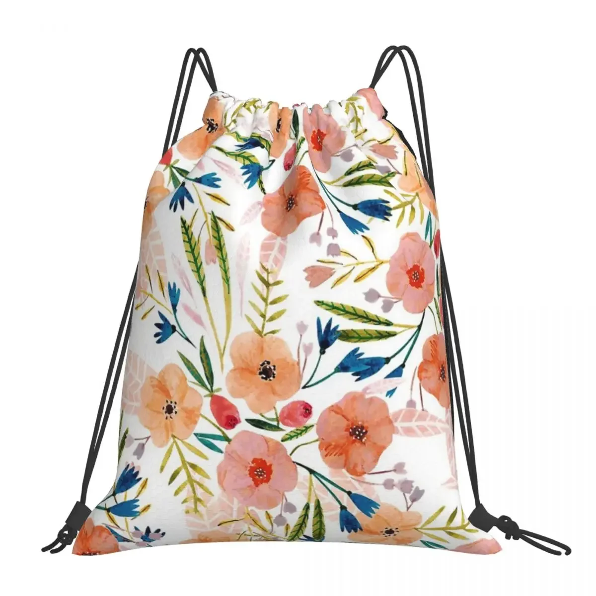 

Floral Dance Backpacks Fashion Portable Drawstring Bags Drawstring Bundle Pocket Sports Bag BookBag For Man Woman School