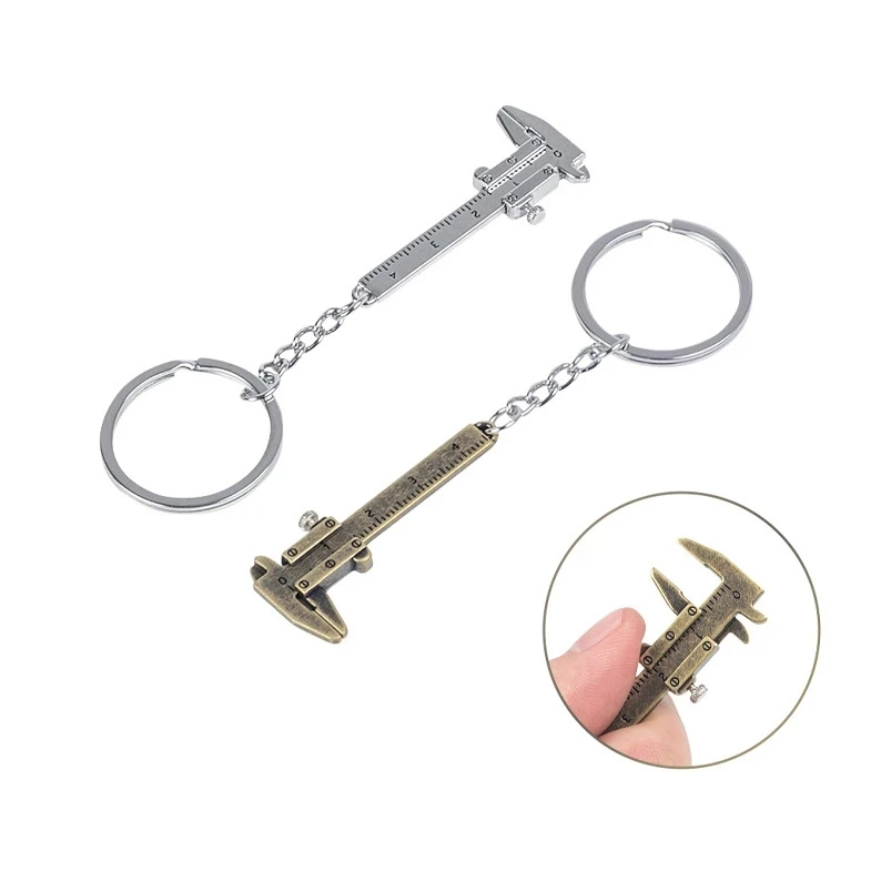 

1pc 50mm Alloy Makeup Eyebrow Calipers Keychain Gauge Micrometer Measuring Tools Tattoo Microblading Ruler Keyring