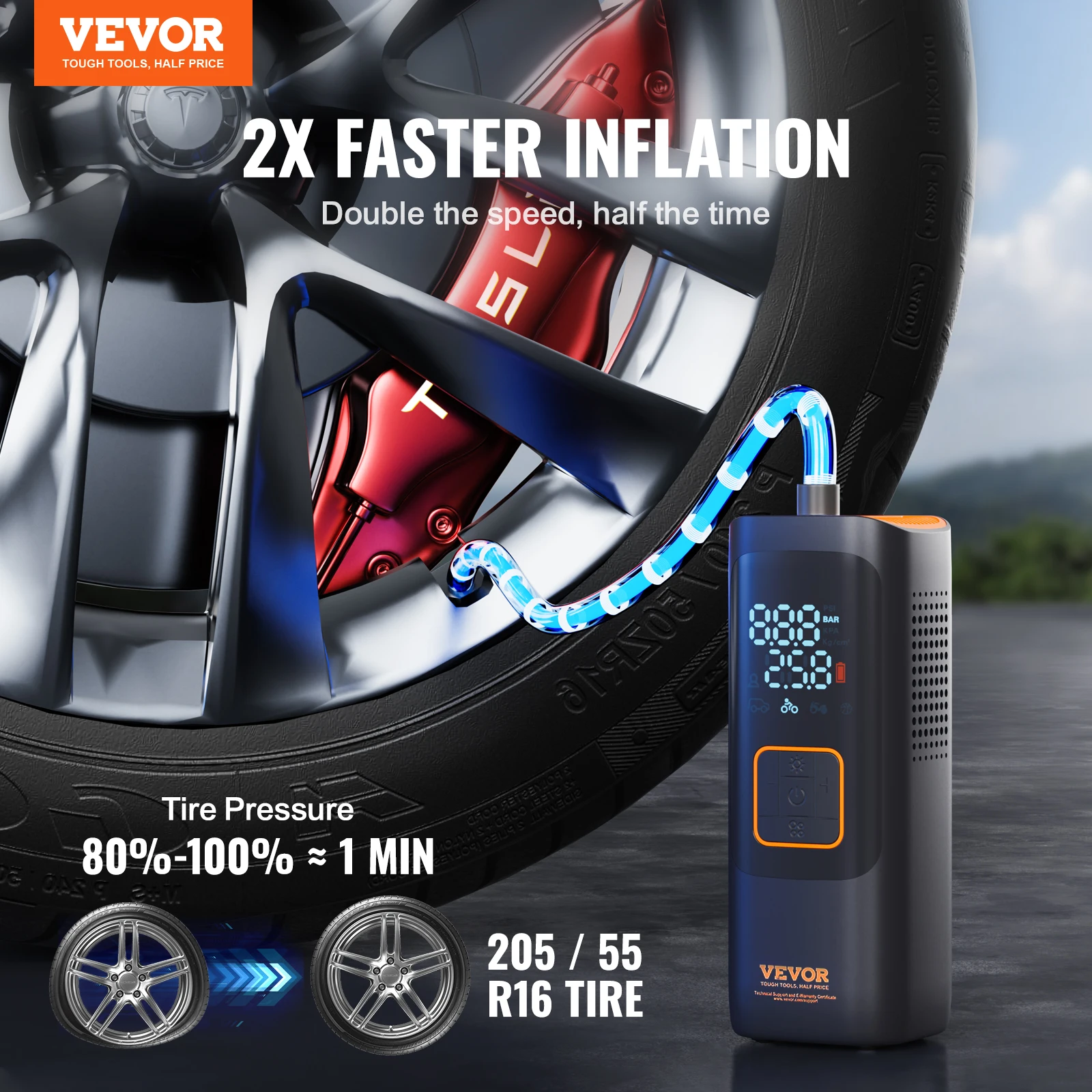 VEVOR Portable Tire Inflator Air Compressor 160PSI