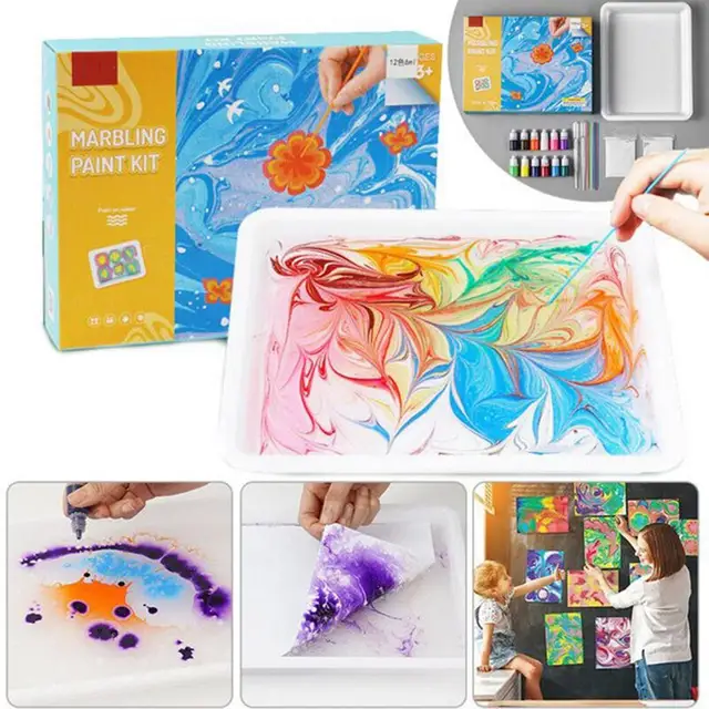 Marbling Painting Kit 12 Colors  Water Marbling Paint Art Kit - 6