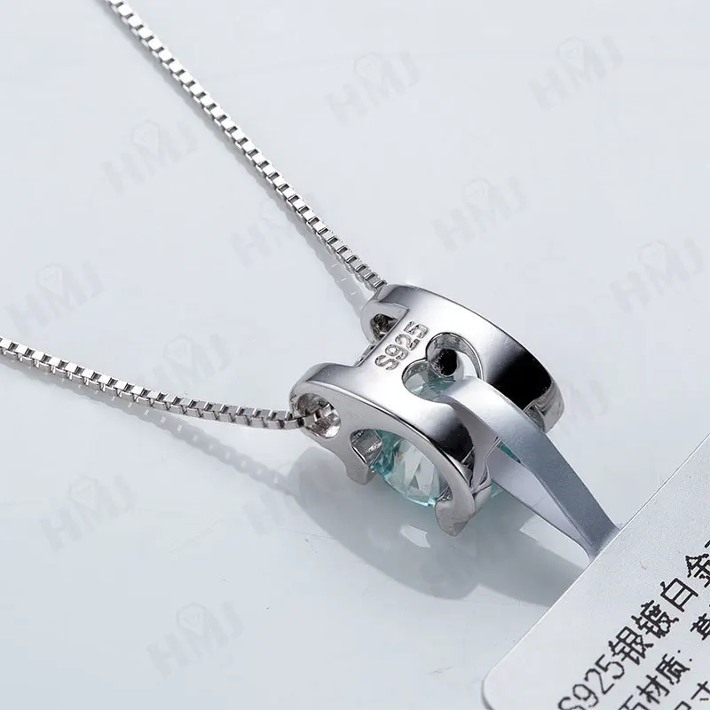 Moissanit-Halsketten, 925er Sterlingsilber, D-Farbe, runde Form, Krappenfassung, Geschenk zum Jahrestag, Erntedankfest, Hochzeit, elegant – Detail 37