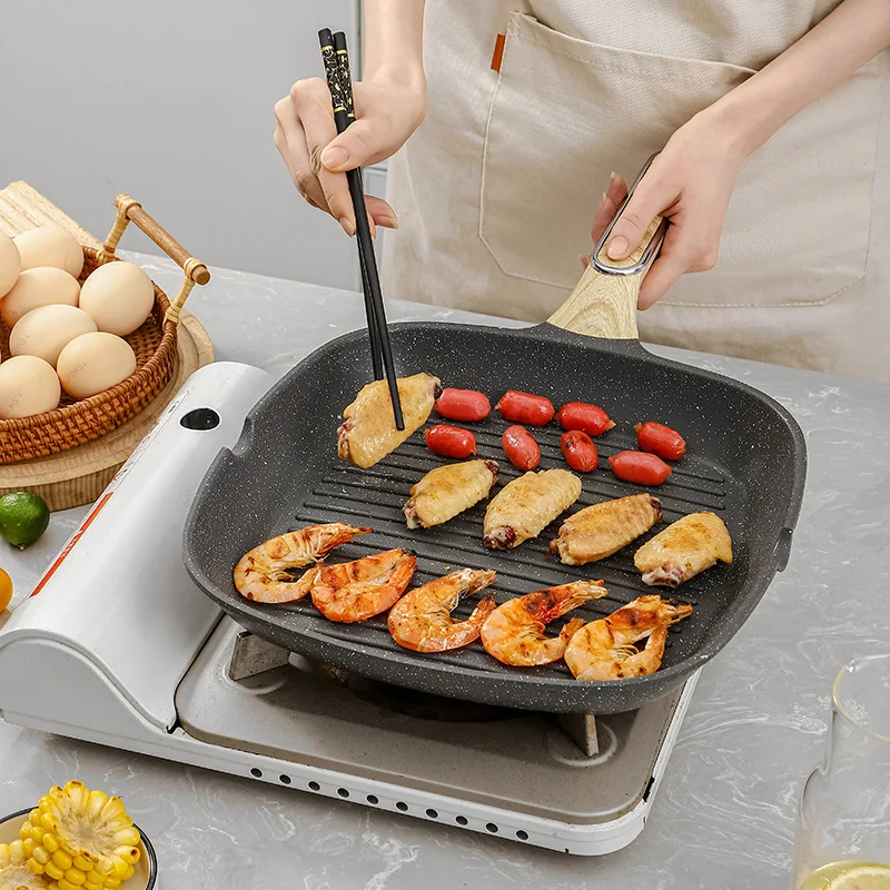 1pc Nonstick Egg Frying Pan, 3-in-1 Nonstick Pan Divided Grill