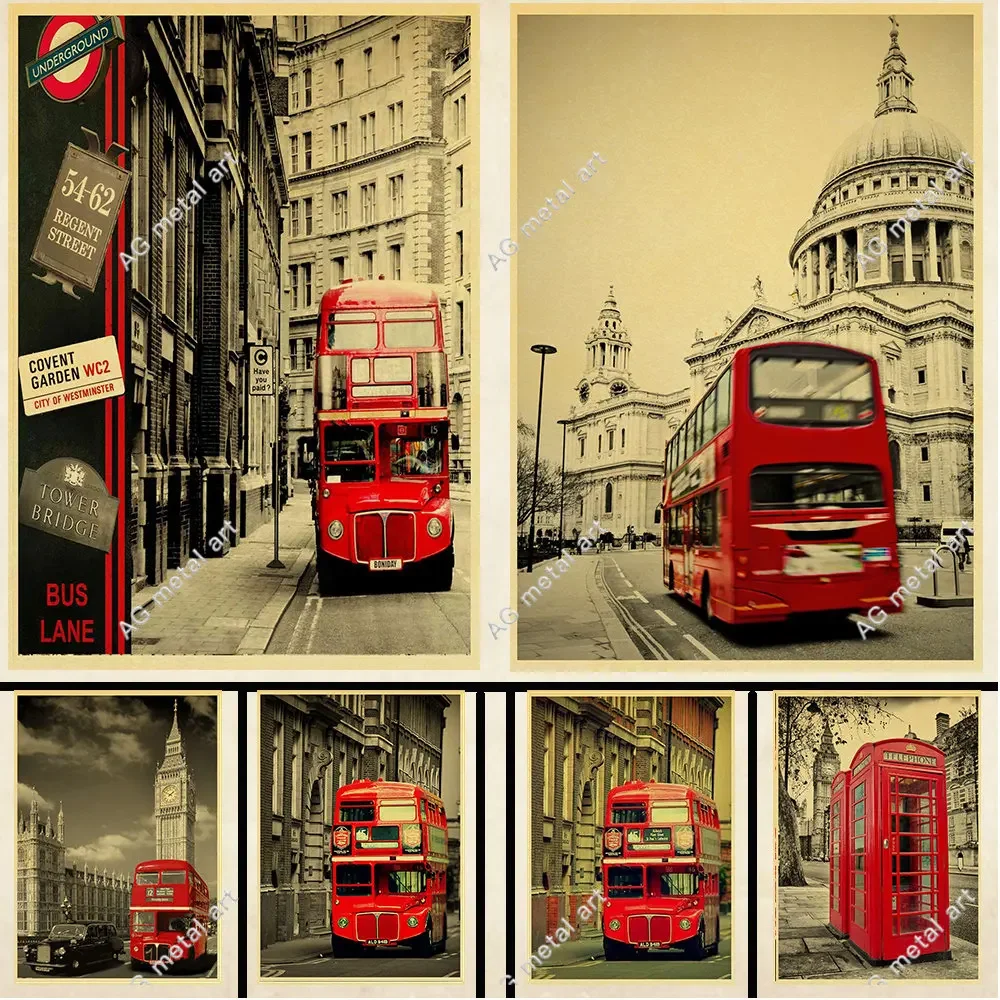 

garag decor plate London Street Red Telephone Booth tin sign Living Room Home Decorative vintag metal sign