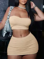 White Ribbed Crop Top and Mini Skirt 2-Piece Set for Summer - Image 6