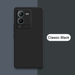 Premium Liquid Silicone Shockproof Phone Case - Luxury Square Design with 360° Protection and Soft Camera Guard for VIVO V25 Pro (Classic Black)