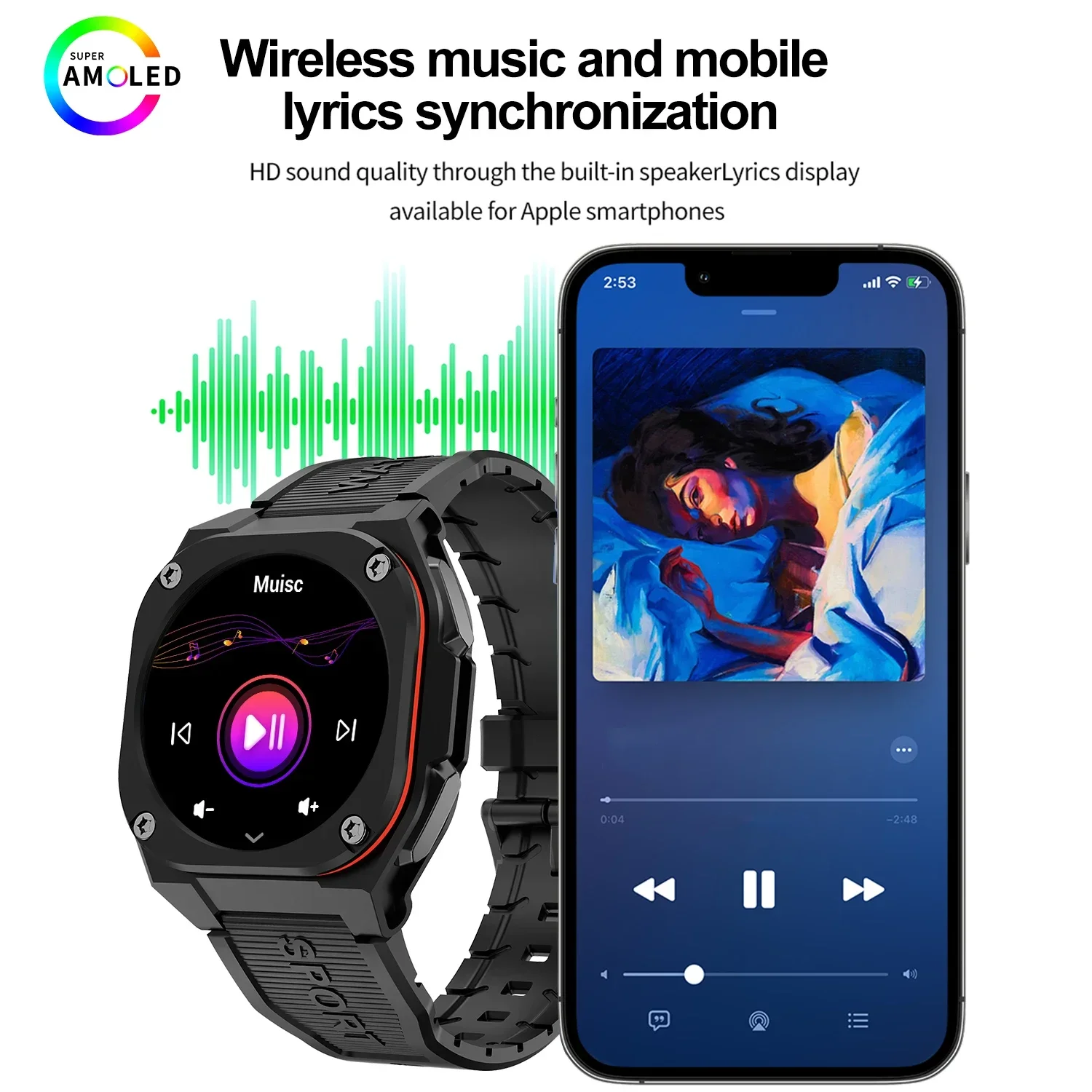 2026 Fashion Smartwatch,Full Touchscreen,Answering,Music Control/Multiple Dials/Calendar/Weather Forecast,For Iphone & Android 3