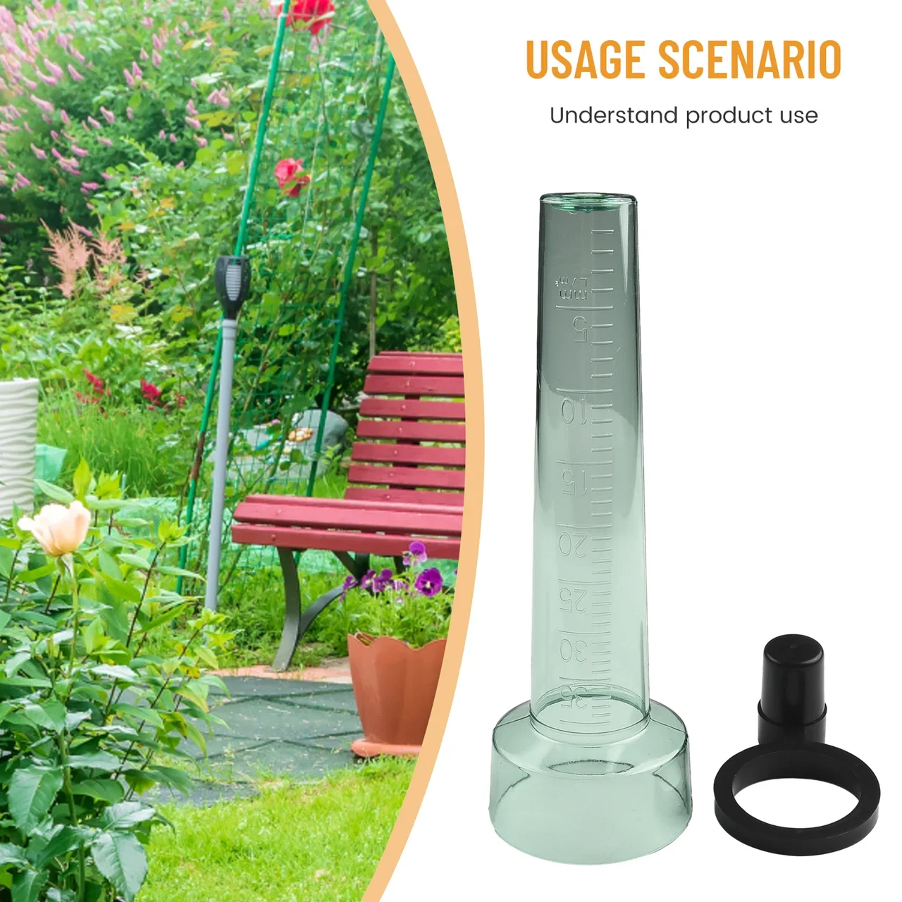 

1 Pcs International Style Transparent Light Green Polystyrene Rain Gauge Up To 35mm Measurement Tool For Garden Water Ground