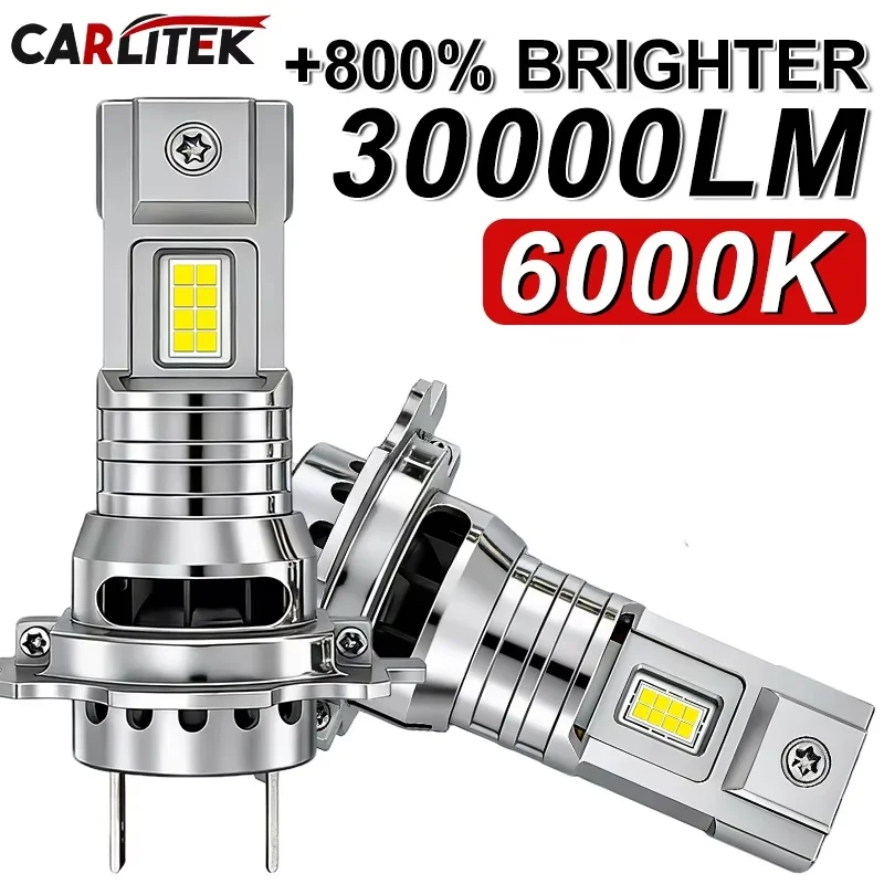 300W H7 LED 캔버스 라이트 8054 CSP 1:1 미니 사이즈 자동차 헤드라이트 30000LM 초고휘도 무선 터보 H7 다이오드 전구 12V 6000K 램프