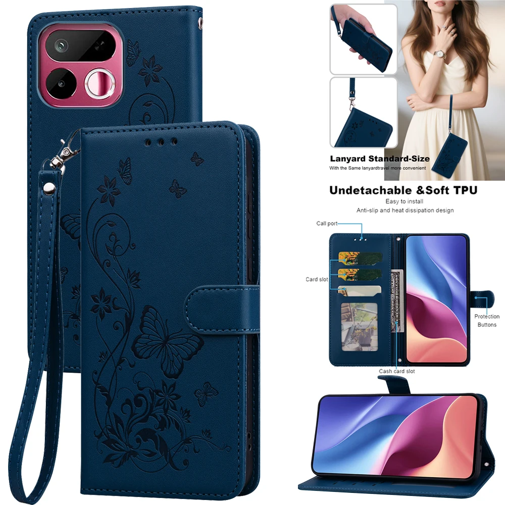 Leather Flip Phone Case - Elegant Book Cover Style