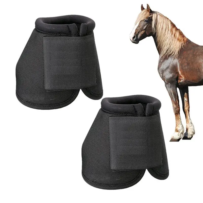 Horse Bell Boots Oxford Cloth Bell Boot Horse Sports Boots Foot Protection Covers Farm Hoof Guard Equestrian 2pcs