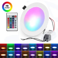 RGB LED Downlight AC 10W/15W Ceiling Light AC 110V 220V Dimmable Downlight Recessed Led Spot Lamp With IR Remote Control Lamp 1
