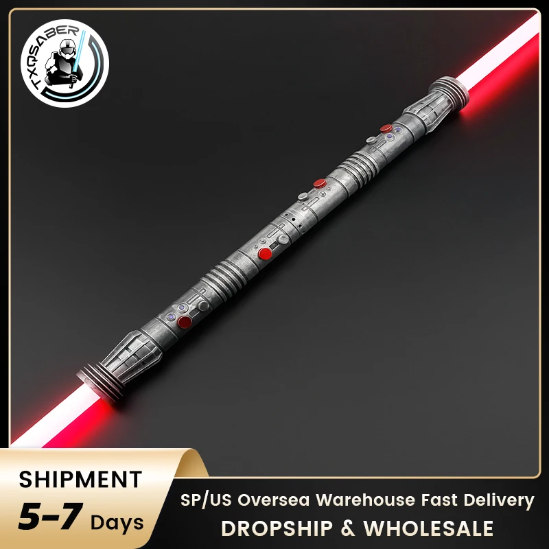 

TXQSABER Neo Pixel Darth Maul weathered Lightsaber 2PCS Double Blade Smooth Swing Laser Sword Metal Handle Sith Cosplay Toys