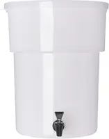 FoodService Products Round Beverage Dispenser Drink Dispenser with Spigot for Catering, Plastic, 5 Gallons, White 2