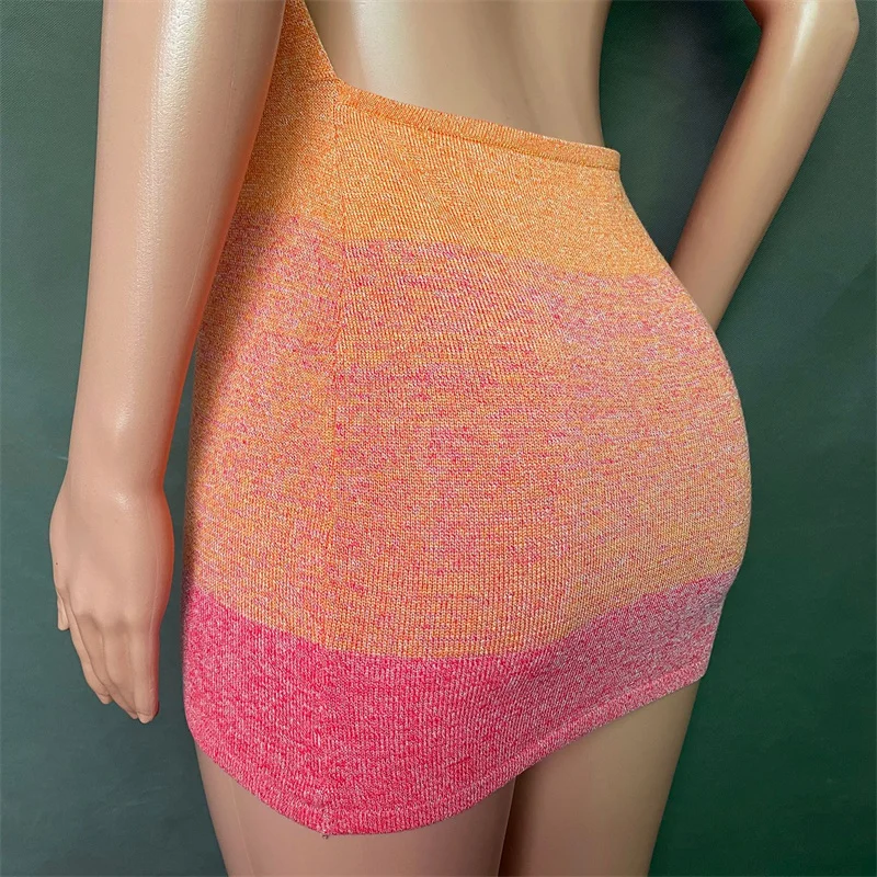 2025 Summer Dress For Women Knitting Halter Sleeveless Bodycon Mini Dresses Y2K Sexy Backless Boho Beach Dress Short