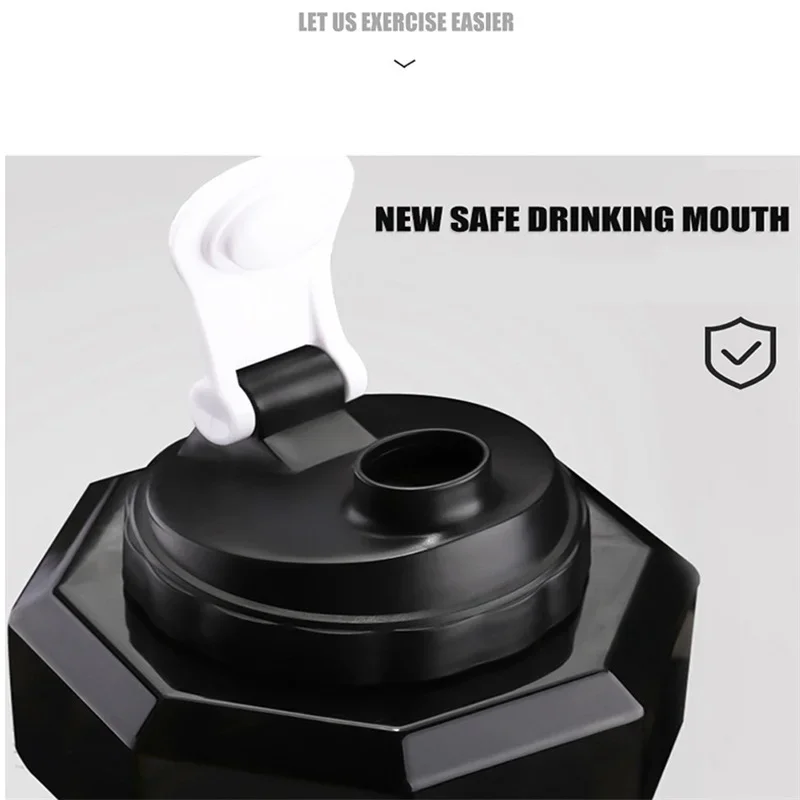 Water Dumbbell Sport Bottle Large Capacity Gym Running Fitness Bodybuilding Exercise Outdoor Camping Cycling Plastic Water Cup