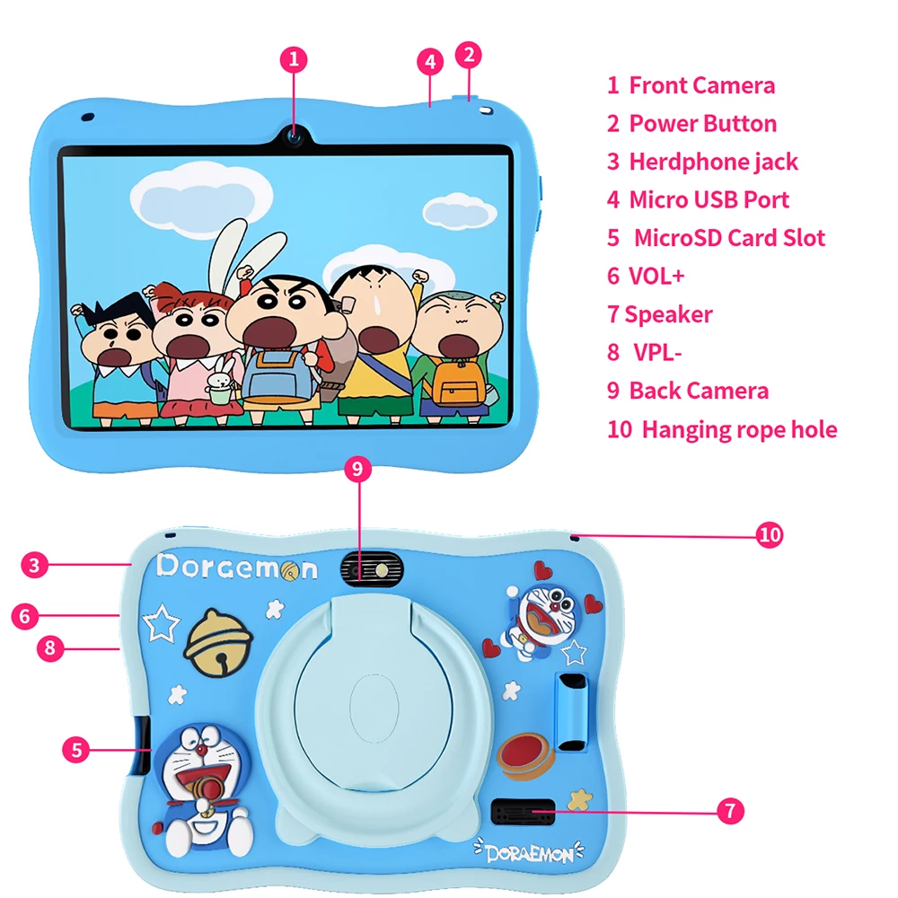 New 5G Kids Tablet 7Inch Learning Tablet for Kids 2GB 32GB Android12 Toddler Educational Toy Gift for Children YouTube with Case 3