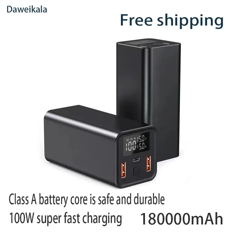 

New Power Bank 180000mAh with 100W PD Fast Charging Powerbank Portable Battery Charger for IPhone 14 13 12 Pro Max Xiaomi 21700