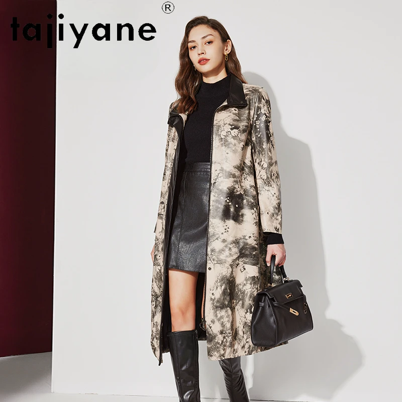 

Tajiyane Top Quality Real Sheepskin Leather Trench Coat for Women Chic Autumn Winter Genuine Leather Jacket Vintage Windbreaker