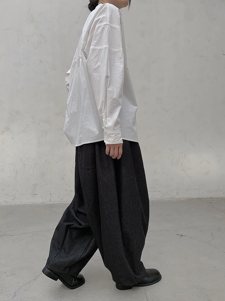 [EAM] High Waist Blue Black Brief Long Casual Wide Leg Denim Pants New Trousers Women Fashion Tide Spring Autumn 2026 1DH8389
