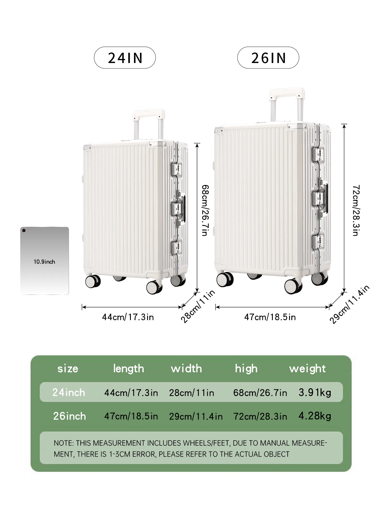 Trolley Luggage 20 24 26 28 英寸 Aluminum Frame Rolling Luggage Case Travel Suitcase on Wheels Combination Lock Carry on Luggage