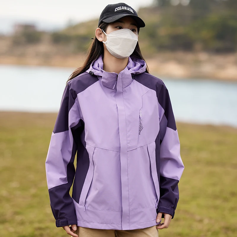 Chaqueta de Montañismo de otoño para hombre, ropa deportiva para ciclismo, ropa deportiva con bloqueo de Color, chaqueta de asalto impermeable y neutra a prueba de viento