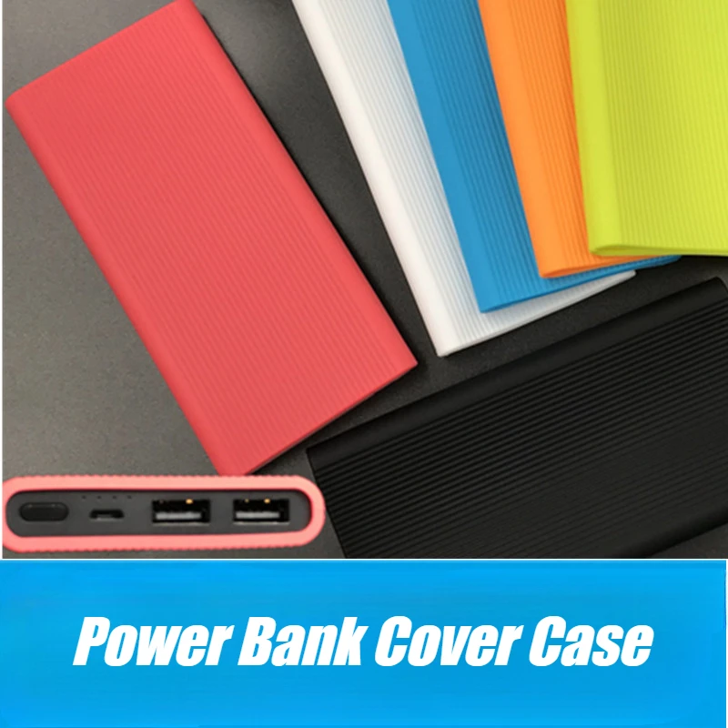 1Pc Silicone Protector Cover Case for Xiaomi Power Bank 2 Series 10000mAh Powerbank Sleeve PLM09ZM Portable Charger Shell Covers