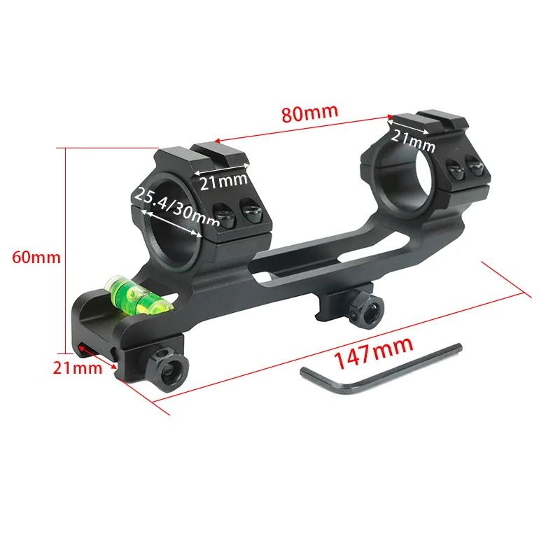 One piece sight bracket 20mm Picatini and Weaver rails 24.5/30mm pipe diameter sight bracket ring bubble level integrated