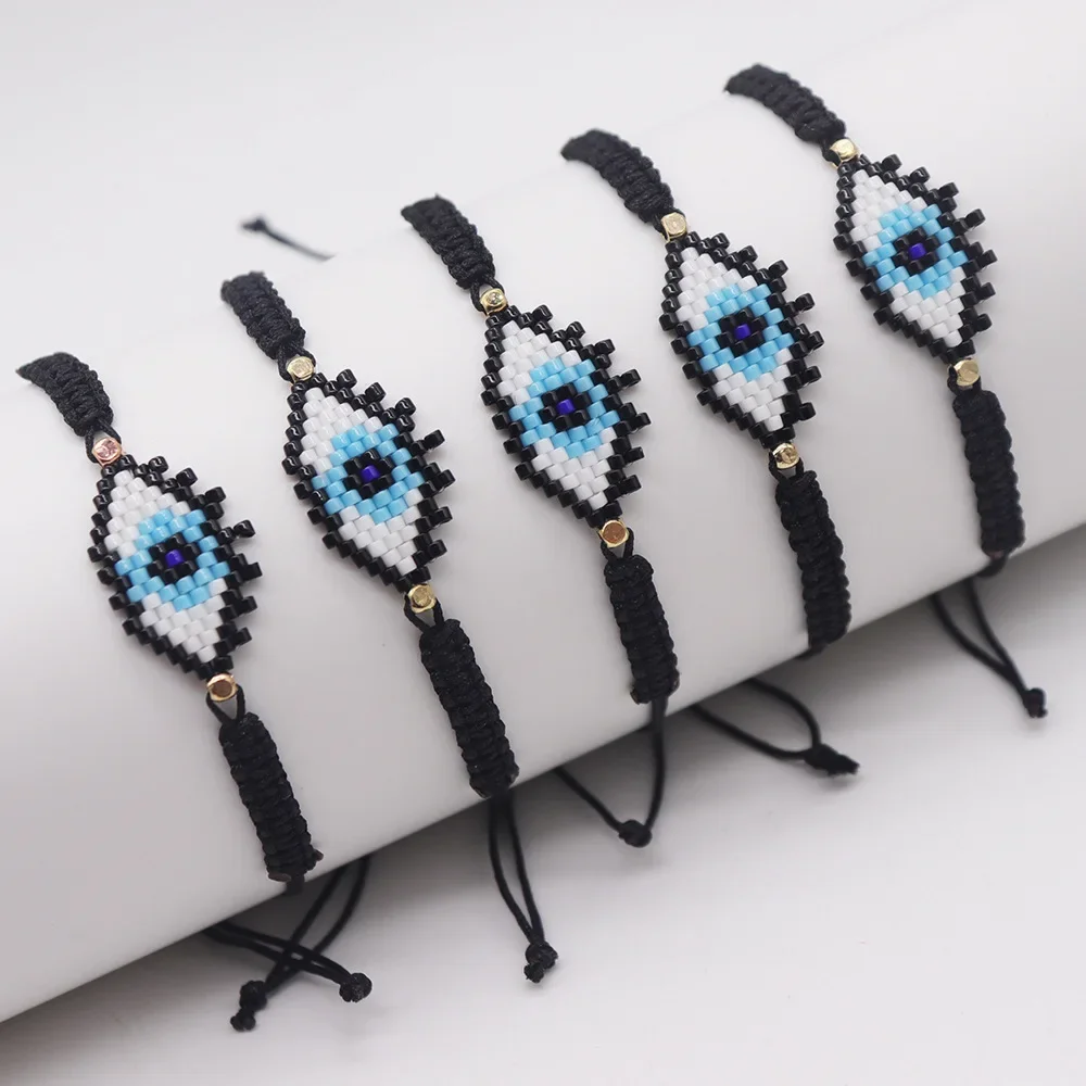 

Rice bead bracelet Devil's Eye Originality Fashion Bohemia Adjustable Hand weaving Simplicity Beaded bracelet