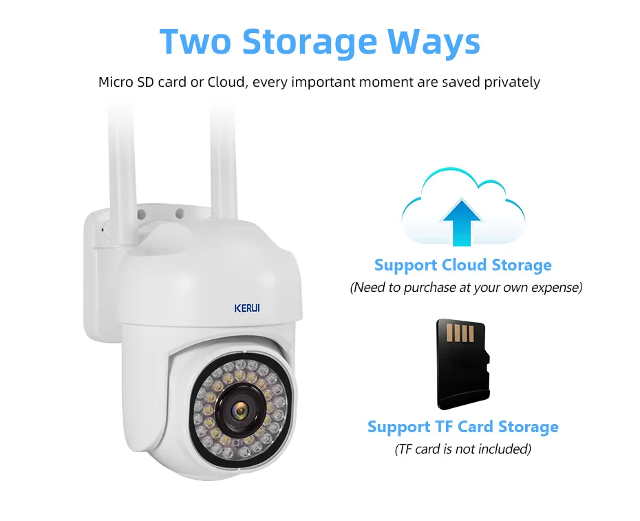 KERUI Security Camera Wireless Outdoor 5MP HD Home Night Vision Wifi CCTV Auto Tracking PTZ Camera Surveillance Monitor 6