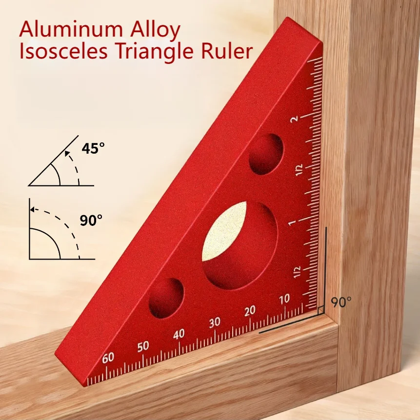 삼각자 45도 알루미늄 합금 목공 도구 (측정, 레이아웃 표시 및 목공 작업용)