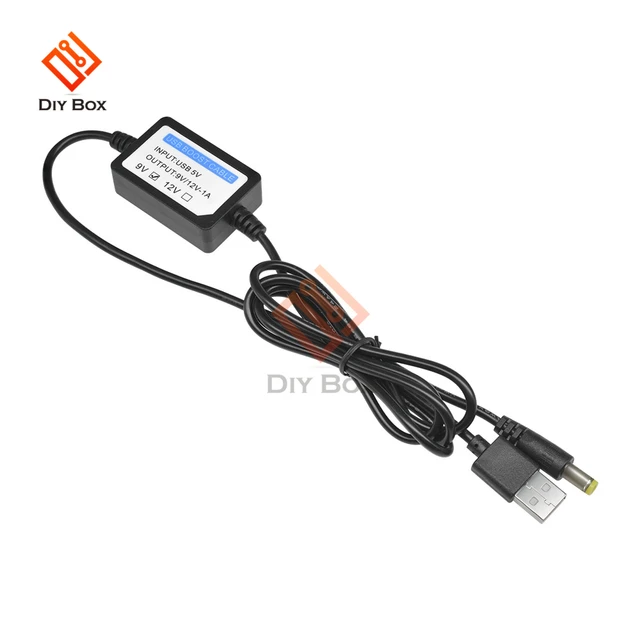 USB Charge Power Boost Cable DC 5V to 9V/12V 1A 2.1x5.5mm Step UP