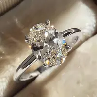 925 Sterling Silver 1-8Ct Zircon Gorgeous Shiny Oval Stone Ring for Women Engagement Wedding Luxury High Quality Fine Jewelry - Image 6