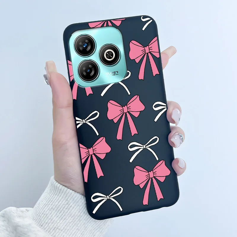 Luxury Cute Love Heart Rabbit Black Matte Soft TPU Protective Phone Case