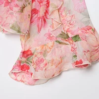 Women New Fashion Summer Casual Chic Women Blouse V-Neck Tiered Long Sleeve Loose Shirts Vintage Style Tops 3130359 - Image 5