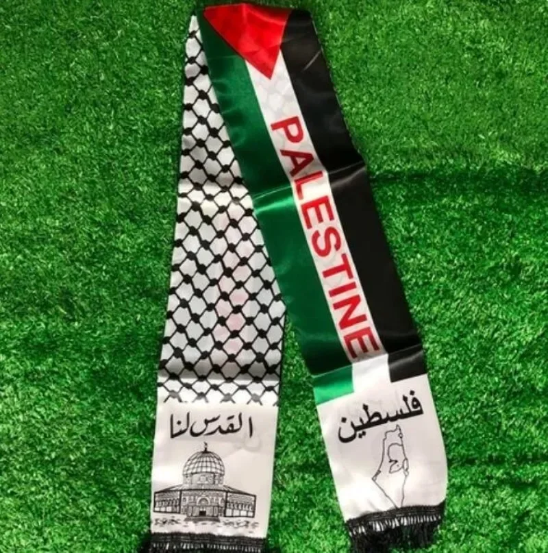 Fashion Palestine Scarf Colorful Palestine Flag Scarf Hanging Neck Wedding Decoration Size 14cm*130cm palestine scarf